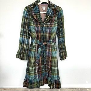 Anthropologie Elevenses Wool Blend Plaid Long Coat 4